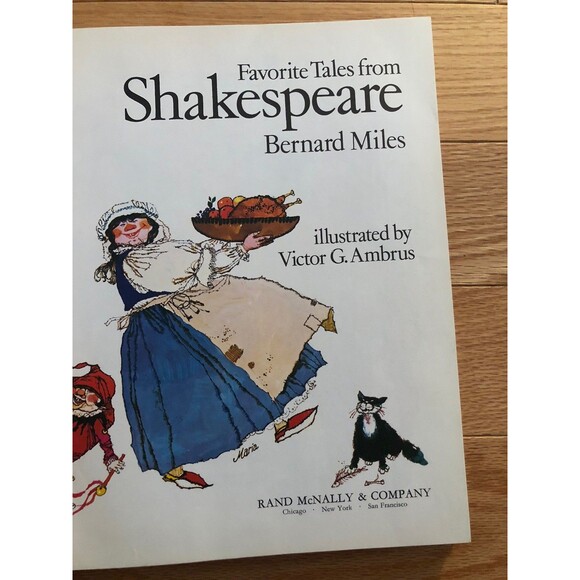 Favorite Tales from Shakespeare Bernard Miles Vintage 1976 Red Hardcover - Picture 2 of 7